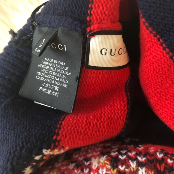 $700 Gucci bee stripe wool beanie size s - Picture 3 of 7